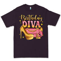 Plum birthday diva pink and gold glitter Premium Tee - LillyAllenDesigns