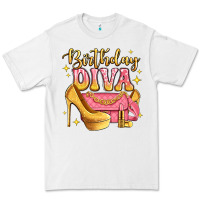 White birthday diva pink and gold glitter Premium Tee - LillyAllenDesigns