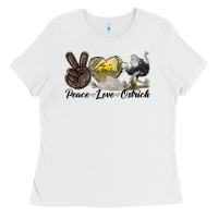 White peace love ostrich Ladies Tee - LillyAllenDesigns