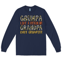 Navy grumpa like a regular grandpa only grumpier Long Sleeve Tee - Artiststas