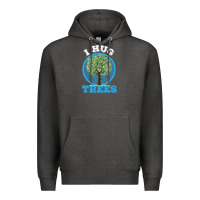 Charcoal Heather i hug trees tree hugger environmentalist gift Premium Hoodie - linhVisuals