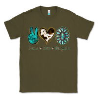 Army Green Peace Love Turquoise Classic Tee - Jasminsmagicworld