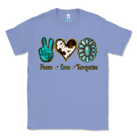 Colony Blue Peace Love Turquoise Classic Tee - Jasminsmagicworld