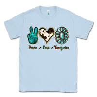 Dusty Blue Peace Love Turquoise Classic Tee - Jasminsmagicworld