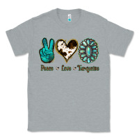 Heather Grey Peace Love Turquoise Classic Tee - Jasminsmagicworld