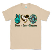 Mushroom Peace Love Turquoise Classic Tee - Jasminsmagicworld