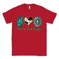 Red Peace Love Turquoise Classic Tee - Jasminsmagicworld