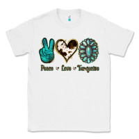White Peace Love Turquoise Classic Tee - Jasminsmagicworld
