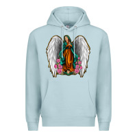 Blue Mist Angel Wing Lady of Guadalupe Premium Hoodie - Jasminsmagicworld