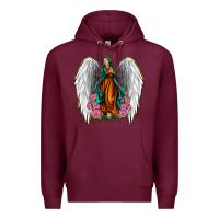 Burgundy Angel Wing Lady of Guadalupe Premium Hoodie - Jasminsmagicworld