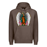 Coffee Angel Wing Lady of Guadalupe Premium Hoodie - Jasminsmagicworld
