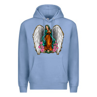 Colony Blue Angel Wing Lady of Guadalupe Premium Hoodie - Jasminsmagicworld