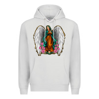Dove Grey Angel Wing Lady of Guadalupe Premium Hoodie - Jasminsmagicworld