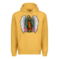 Mustard Angel Wing Lady of Guadalupe Premium Hoodie - Jasminsmagicworld