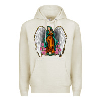 Oatmeal Heather Angel Wing Lady of Guadalupe Premium Hoodie - Jasminsmagicworld