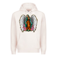Pale Pink Angel Wing Lady of Guadalupe Premium Hoodie - Jasminsmagicworld