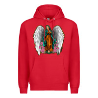 Red Angel Wing Lady of Guadalupe Premium Hoodie - Jasminsmagicworld