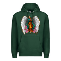 Sports Green Angel Wing Lady of Guadalupe Premium Hoodie - Jasminsmagicworld