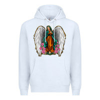 White Angel Wing Lady of Guadalupe Premium Hoodie - Jasminsmagicworld
