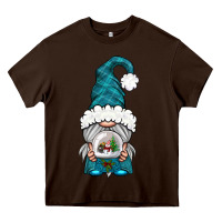 Chocolate Brown winter gnome with snow globe Heavy Core Tee - BundleAndBundleShop