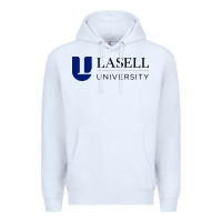 White lasell university vectorized Premium Hoodie - linhVisuals