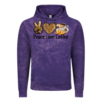 Cloud Purple peace love coffee Vintage Hoodie - BarkalooDesign