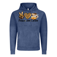 Vintage Denim peace love coffee Vintage Hoodie - BarkalooDesign