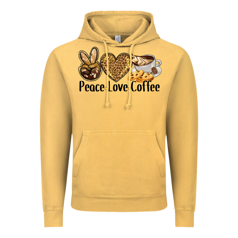 Peace Love Coffee Vintage Hoodie by BarkalooDesign | Teevron