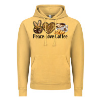 Vintage Mustard peace love coffee Vintage Hoodie - BarkalooDesign