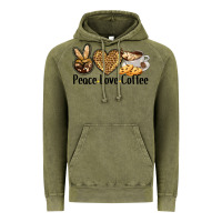 Vintage Olive peace love coffee Vintage Hoodie - BarkalooDesign
