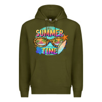 Army Green summer time sunset glasses Premium Hoodie - BarkalooDesign