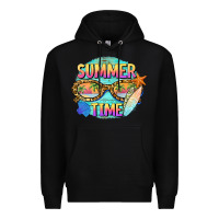 Black summer time sunset glasses Premium Hoodie - BarkalooDesign