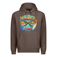 Coffee summer time sunset glasses Premium Hoodie - BarkalooDesign