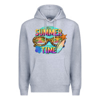Heather Grey summer time sunset glasses Premium Hoodie - BarkalooDesign