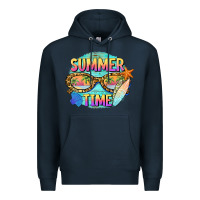 Navy summer time sunset glasses Premium Hoodie - BarkalooDesign