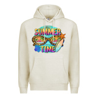 Oatmeal Heather summer time sunset glasses Premium Hoodie - BarkalooDesign
