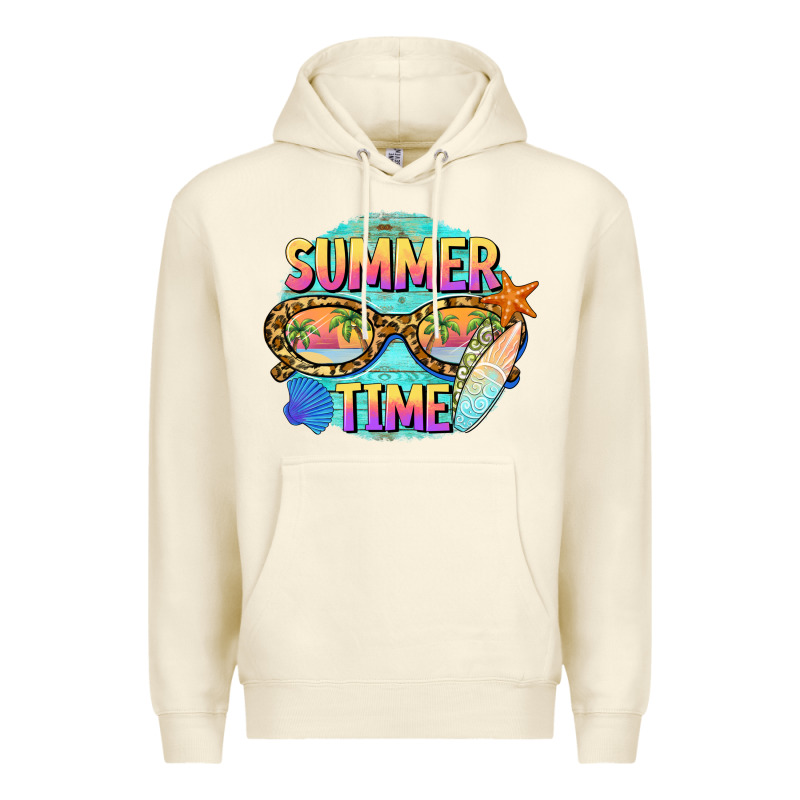 Summer Time Sunset Glasses Premium Hoodie by BarkalooDesign | Teevron