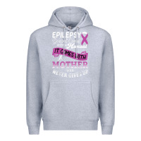 Heather Grey epilepsy warrior purple ribbon mother awareness support Premium Hoodie - linhVisuals
