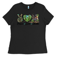 Black Peace Love Sloths Ladies Tee - LillyAllenDesigns