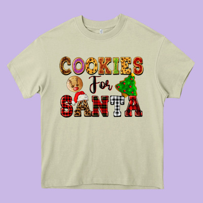 Cookies For Santa Heavy Core Tee Designed By Fadigitalartstudio