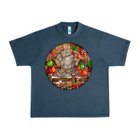 Midnight Navy Christmas Merino Wool Sheep Urban Heavy Tee - LillyAllenDesigns