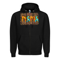 Black Leopard Sunflower Mama Zipper Hoodie - RanaPortraitStore