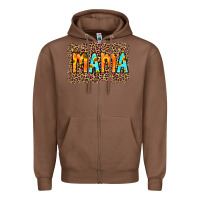 Chestnut Leopard Sunflower Mama Zipper Hoodie - RanaPortraitStore