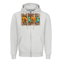 Dove Grey Leopard Sunflower Mama Zipper Hoodie - RanaPortraitStore