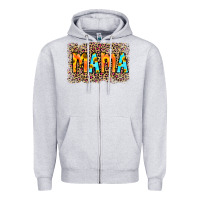 Heather Grey Leopard Sunflower Mama Zipper Hoodie - RanaPortraitStore