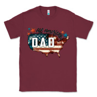 Burgundy All american dad Classic Tee - FaDigitalArtStudio