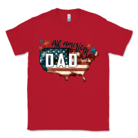 Red All american dad Classic Tee - FaDigitalArtStudio