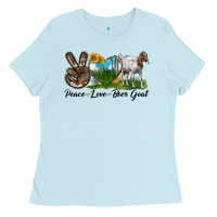 Baby Blue peace love boer goat Ladies Tee - LillyAllenDesigns