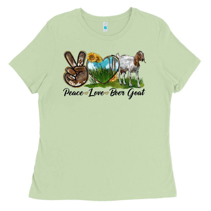 Peace Love Boer Goat Ladies Tee by LillyAllenDesigns | Teevron