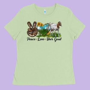 Peace Love Boer Goat Ladies Tee Designed By Lillyallendesigns